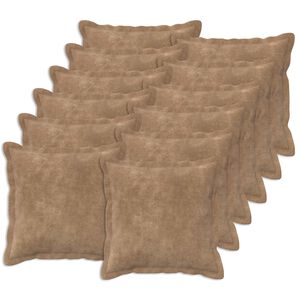 vidaXL Kussen met kussen HOUTEN 12 st Taupe Microfiber Fleece