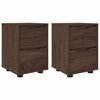 vidaXL Nachtkastjes 2 pcs Bruin Eiken 30,5 x 30 x 43 cm Bewerkt hout