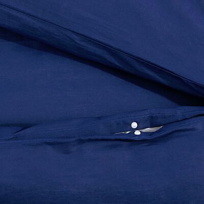 vidaXL Dekbedovertrekset 225x220 cm katoen marineblauw