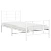 vidaXL Bedframe met hoofd- en voeteneinde metaal wit 90x200 cm