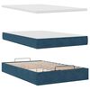 vidaXL Bed poef met matras en LED's 120x190 cm fluweel donkerblauw
