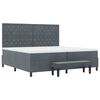 vidaXL Boxspring bed met matras Donkergrijs 200 x 200 cm Fluweel
