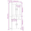 vidaXL Hoge kast 69,5x34x180 cm bewerkt hout betongrijs