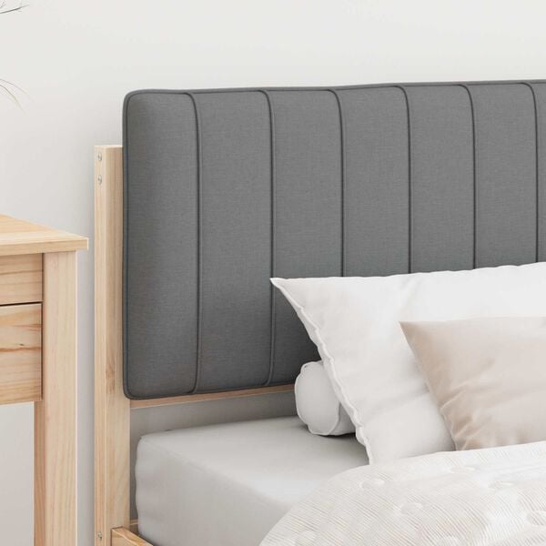vidaXL Bedframe met Gevoerd Hoofdgedeelte Lichtgrijs 90 x 190 cm