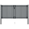 vidaXL Dubbele poort met deur staal 300x175 cm antraciet