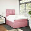 vidaXL Boxspring met matras fluweel roze 120x190 cm