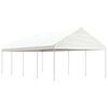vidaXL Prieel met dak 8,92x4,08x3,22 m polyetheen wit