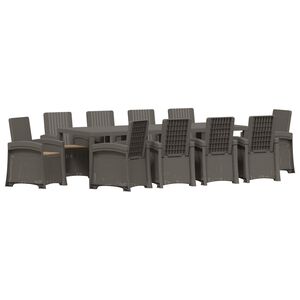 vidaXL Tuin eettafelset 11 st Lichtgrijs en Taupe PP