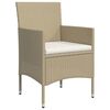 vidaXL 5-delige Tuinset met kussens beige en zwart