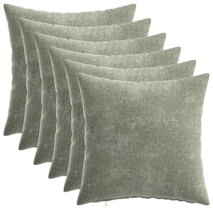 vidaXL Kussensloop 6 st HEERLEN Groen 40 x 40 cm Chenille Stof