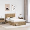 vidaXL Bedframe met hoofdeinde Artisan Eiken 120 x 190 cm Bewerkt hout