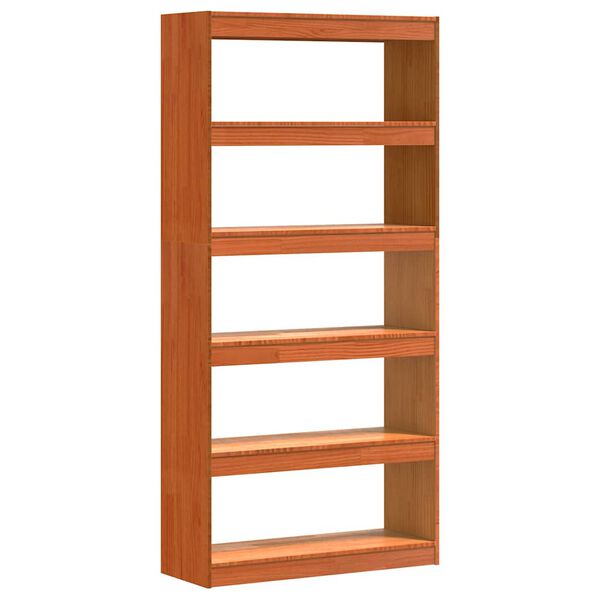 vidaXL Boekenkast Wasbruin 80 x 30 x 167,5 cm Massief grenenhout