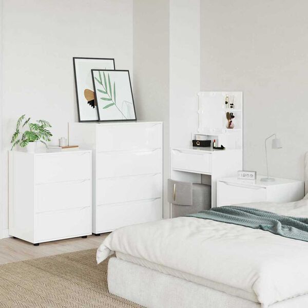 vidaXL Opbergkast Hoogglans wit 60 x 48 x 81 cm Bewerkt hout