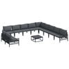 vidaXL Tuinbankenset 12 st Zwart Staal