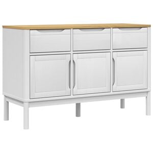 vidaXL Dressoir FLORO 114x43x74 cm massief grenenhout wit