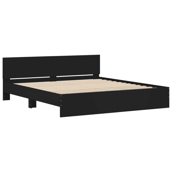 vidaXL Bedframe met hoofdeinde zwart 180x200 cm