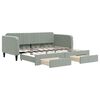 vidaXL Slaapbank onderschuifbed en lades 90x190 cm fluweel lichtgrijs