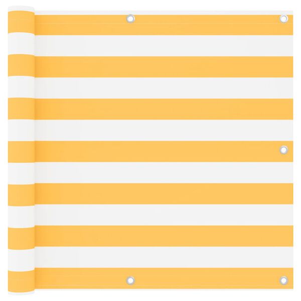 vidaXL Balkonscherm 90x400 cm oxford stof wit en geel