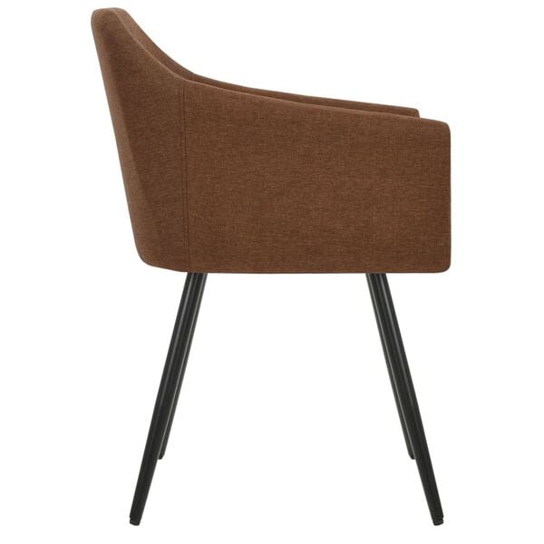 vidaXL Eetkamerstoelen 4 st stof bruin