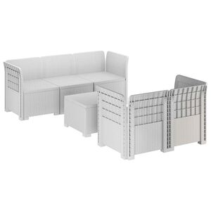 vidaXL 5-Zits Tuin Sofa Rattan Look PP Wit