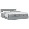 vidaXL Ottoman bed met matrassen 180x200cm stof lichtgrijs