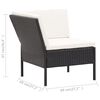 vidaXL 6-delige Loungeset met kussens poly rattan zwart