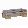vidaXL 7-delige Loungeset met kussens poly rattan beige