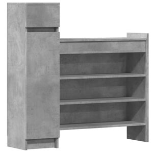 vidaXL Schoenenkast 100,5x28x100 cm bewerkt hout betongrijs