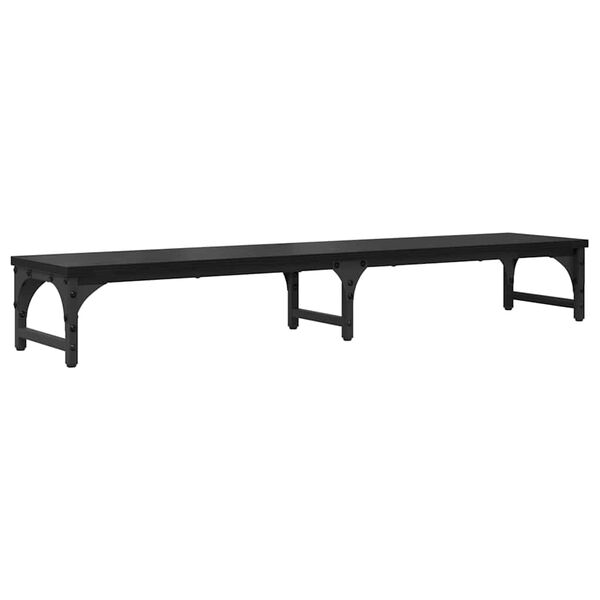 vidaXL Monitor Stand Zwart Eiken 105 x 23 x 15,5 cm Bewerkt hout