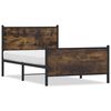 vidaXL Bedframe zonder matras metaal gerookt eikenkleurig 100x190 cm