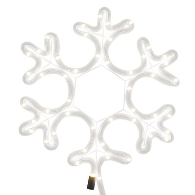 vidaXL Kerstfiguur sneeuwvlok met LED's 3 st 27x27 cm warmwit