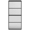 vidaXL Schoenenkast met spiegel 4-laags 63x17x134 cm zwart