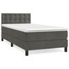 vidaXL Boxspring met matras fluweel donkergrijs 80x200 cm