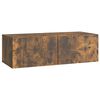 vidaXL Wandbeugel TV-kast 98 x 41 x 30 cm Gerookt eiken Bewerkt hout