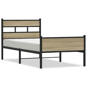 vidaXL Bedframe zonder matras hout sonoma eikenkleurig 75x190 cm