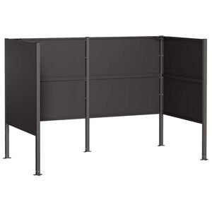 vidaXL Afvalcontainer scherm 167 x 85 x 113 cm Staal Zwart
