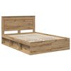 vidaXL Bedframe Ambachtelijk eiken 140 x 190 cm Massief grenenhout