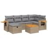 vidaXL 7-delige Loungeset met kussens poly rattan gemengd beige