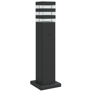 vidaXL Vloerlamp voor buiten met stopcontact 50 cm aluminium zwart