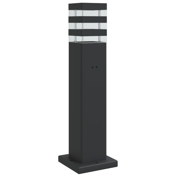 vidaXL Vloerlamp voor buiten met stopcontact 50 cm aluminium zwart