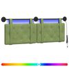 vidaXL Hangend hoofdbord Met LED-verlichting Lichtgroen Fluweel