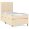 vidaXL Boxspring met matras stof cr&egrave;mekleurig 100x200 cm