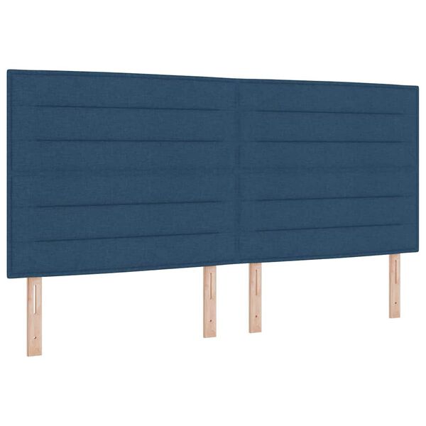 vidaXL Boxspringbed met Matras Donkergrijs 90x190 cm Blauw Stof