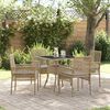vidaXL Tuin eettafelset 5 pcs Beige poly rattan