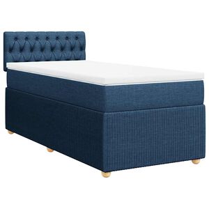 vidaXL Boxspring met matras stof blauw 80x200 cm
