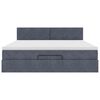 vidaXL Ottoman bed met matras en LED's 180x200cm fluweel donkergrijs