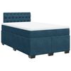 vidaXL Boxspring met matras fluweel donkerblauw 120x190 cm