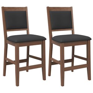 vidaXL Barkrukken met kussens 2 stuks Bruin massief hout rubber