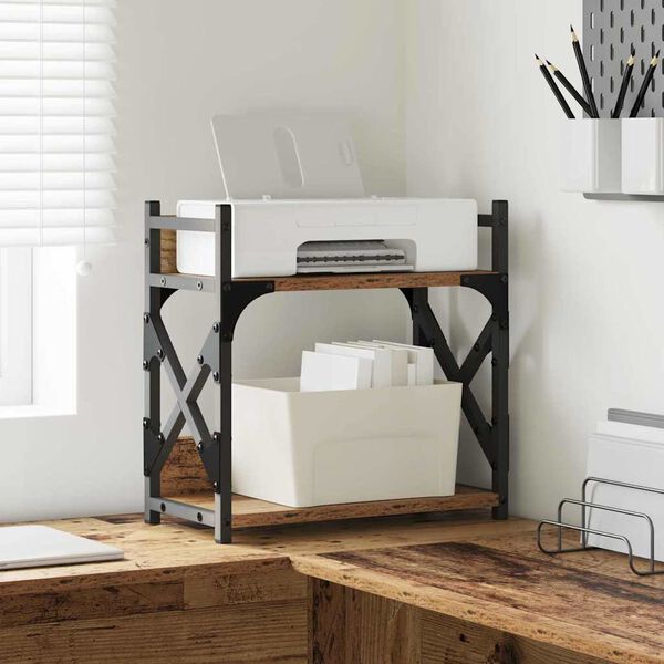 vidaXL Printerstand Oud Hout 40 x 20 x 40 cm Bewerkt hout