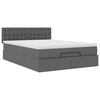 vidaXL Bed met matras 140x190 cm stof donkergrijs